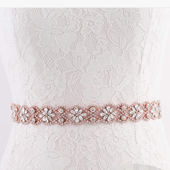 Accessories - Rhinestones With Rosegold Wedding Belt